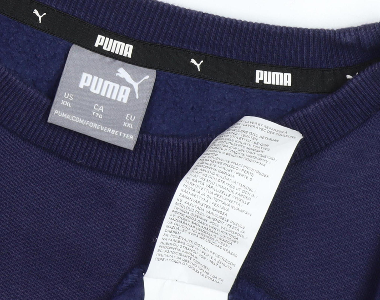 Puma Men's Blue 2XL Crew Neck Fleece Sweatshirt