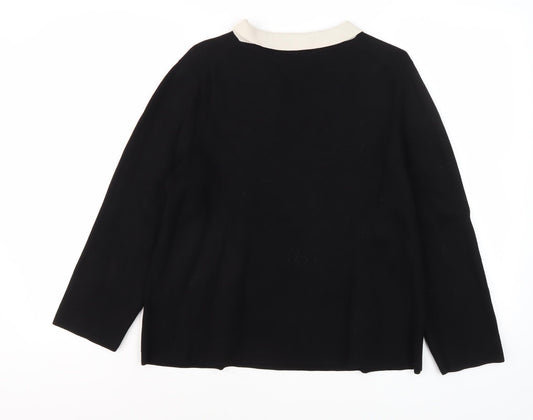 Hobbs Women's Black Collared Jumper, M, Elegant Casual Style