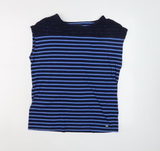 Tommy Hilfiger Women's Blue XS Sleeveless Lace Tee