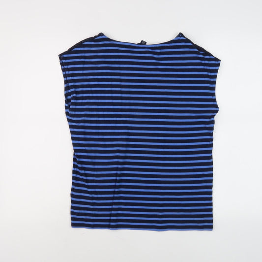 Tommy Hilfiger Women's Blue XS Sleeveless Lace Tee