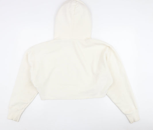 Champion Women's Ivory Hoodie Small, Logo Accent