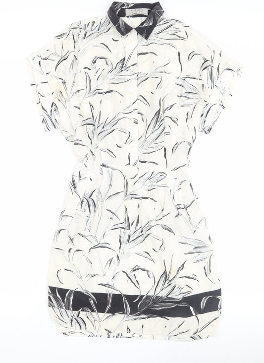 AllSaints Women's Black and White Shirt Dress Size 8
