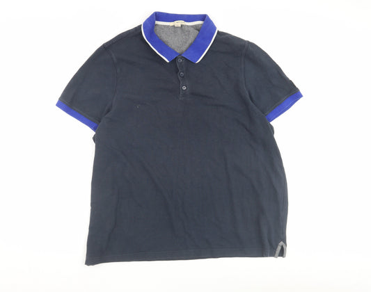 DKNY Jeans Men's Blue Polo Shirt 2XL Short Sleeve