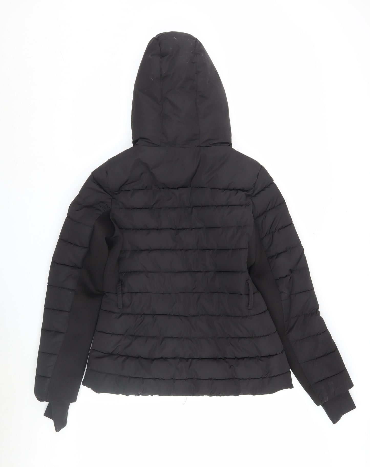 DKNY Women's Black Puffer Jacket with Hood, Size S