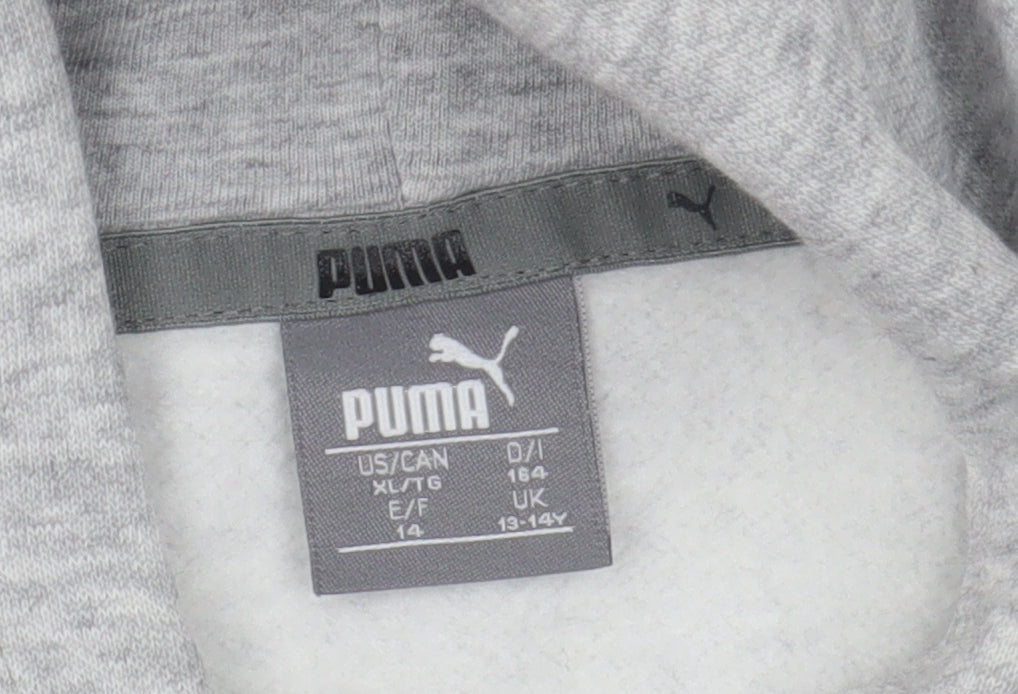Puma Teens Grey Hoodie - Logo Accents