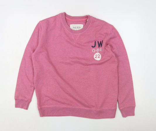 Womens UK 8 Regular Jack Wills Pink Pullover Sweatshirt
