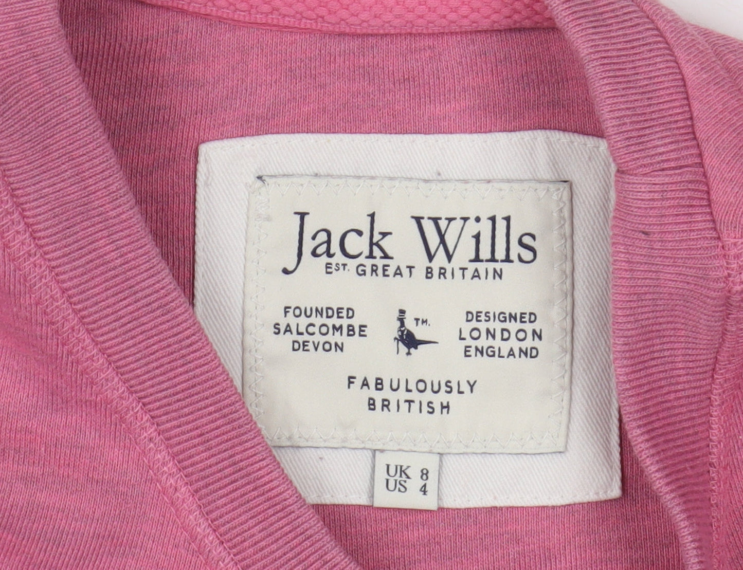 Jack Wills Women's Pink Logo Sweatshirt Size 8
