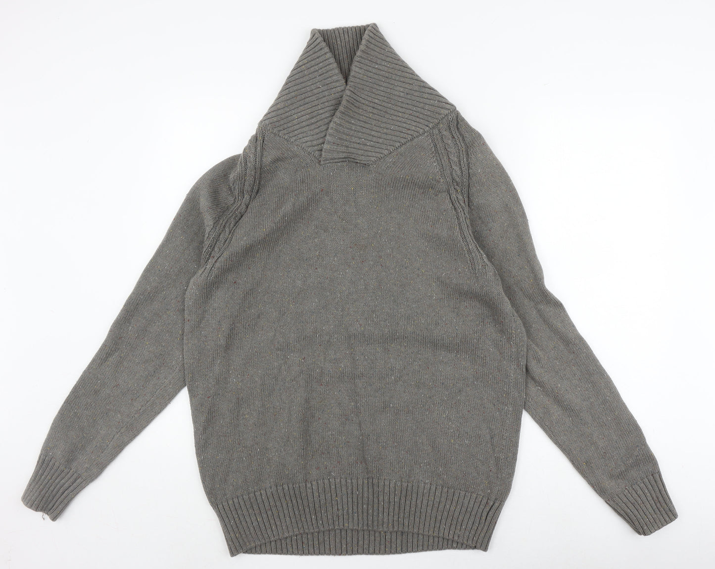 Howick Men's Grey Pullover Jumper Roll Neck Size L