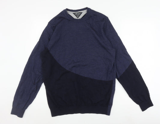 Adidas Men's Blue Medium Pullover Jumper, Wool Blend