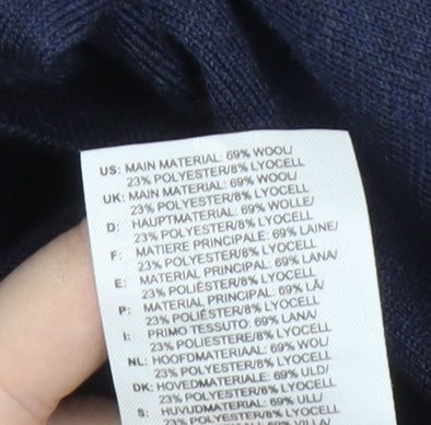 Adidas Men's Blue Medium Pullover Jumper, Wool Blend