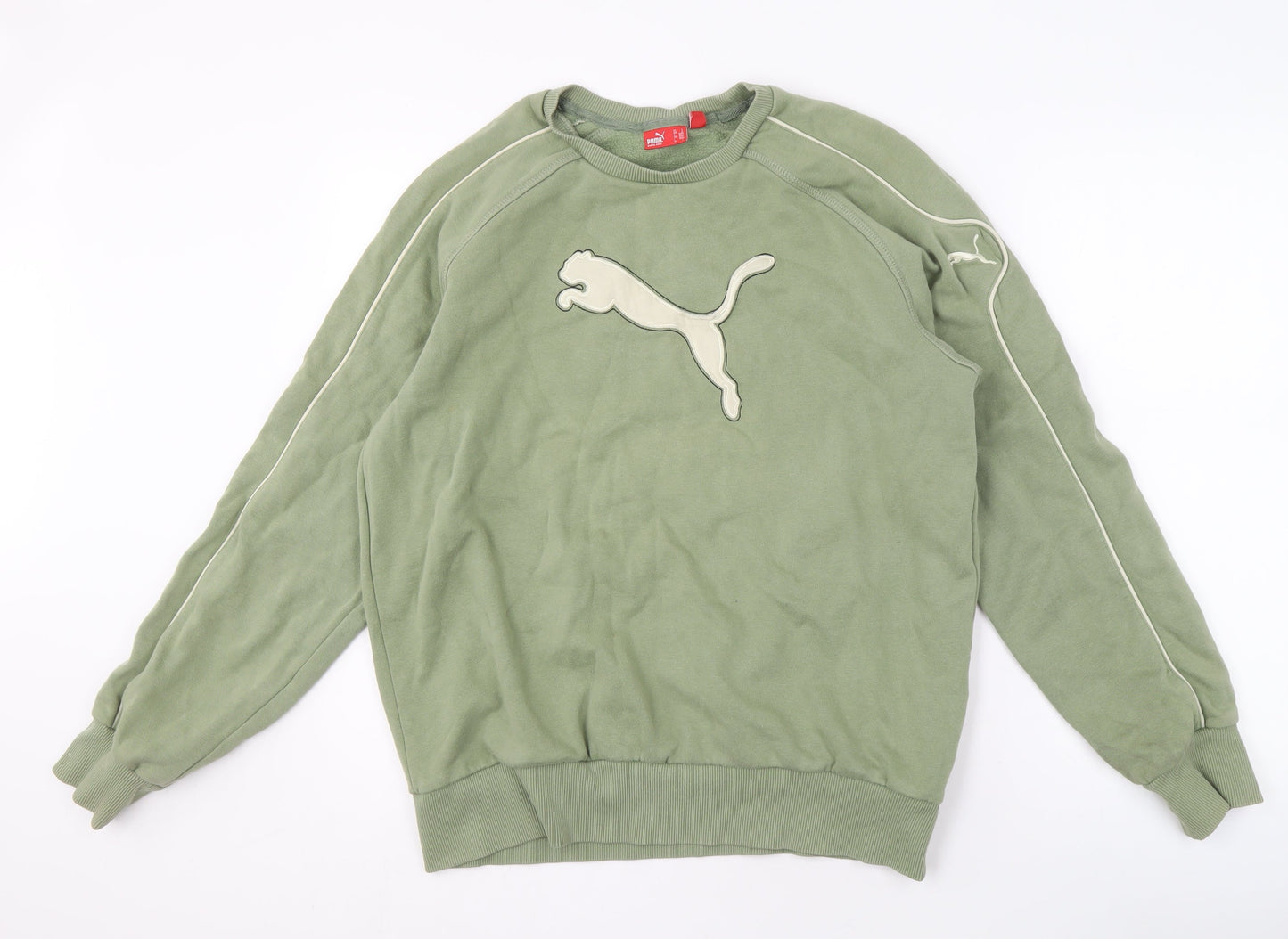 Puma Men's Green Logo Pullover Sweatshirt L