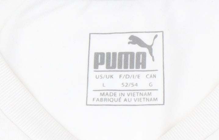 Puma Men's White T-Shirt Large, Logo, Casual Wear