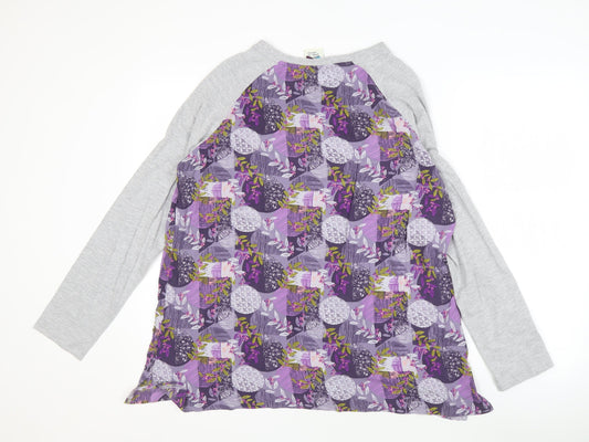 Womens UK Size 14 Weird Fish Purple Viscose Blend T-Shirt