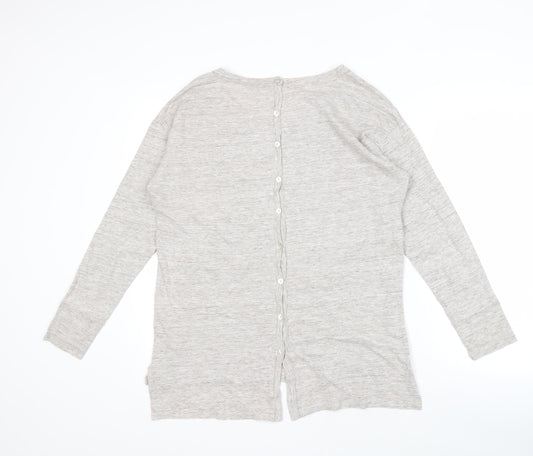 FatFace Women's Grey Button-Up Top Size 14