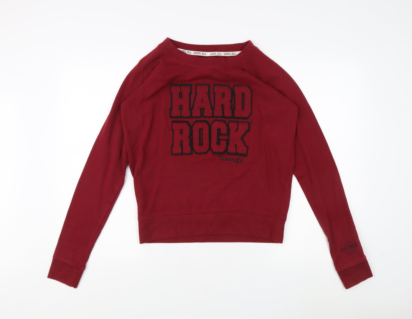 Hard Rock Cafe Red Sweatshirt, Medium, Unisex Adults, Graphic Print
