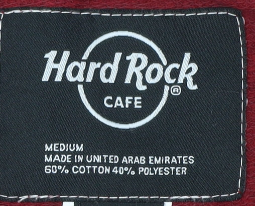 Hard Rock Cafe Red Sweatshirt, Medium, Unisex Adults, Graphic Print