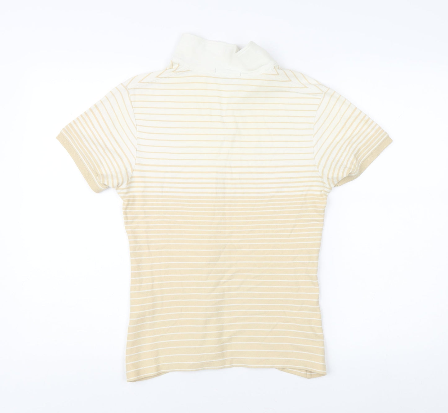 Lyle & Scott Women’s Beige Striped Polo Shirt, M