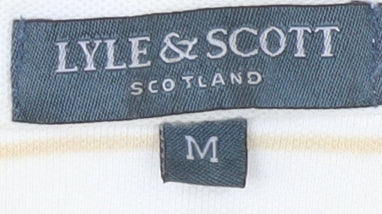 Lyle & Scott Women’s Beige Striped Polo Shirt, M