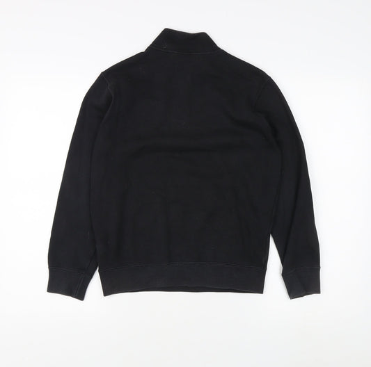 Champion Teens Black Logo Henley Hoodie L