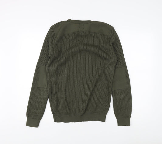 River Island Men's Green Knit Pullover Sweatshirt S