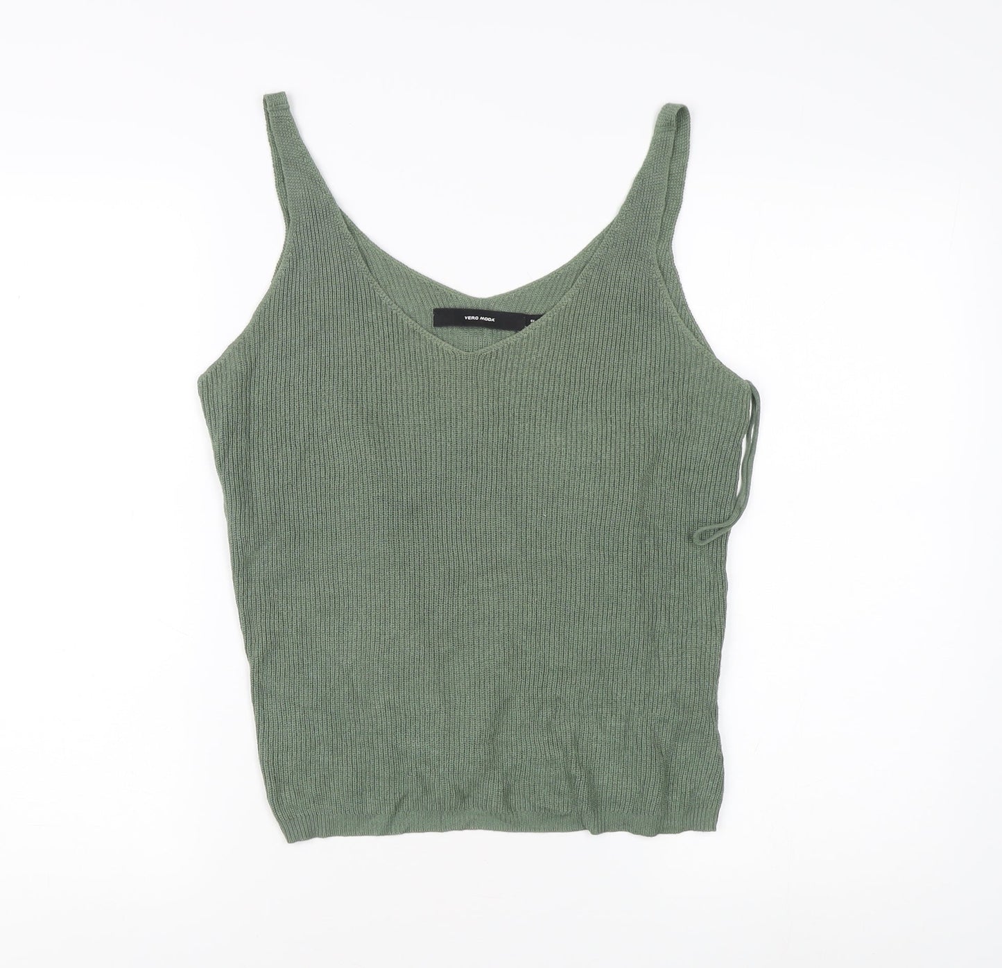 Vero Moda Women's Green Knit V-Neck Tank Top