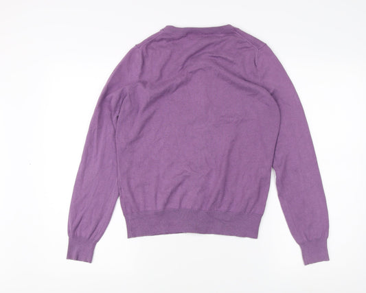 Banana Republic Women's Purple Cardigan M Crew Neck