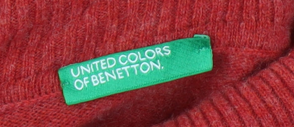 United Colors of Benetton Women's Red Roll Neck Pullover Jumper, S
