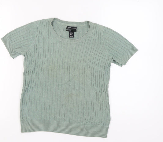 Jones New York Women's Green Pullover Jumper, M, Cotton