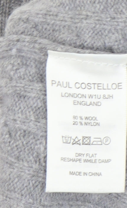 Paul Costelloe Women's Grey Cable-Knit Jumper, Size 14