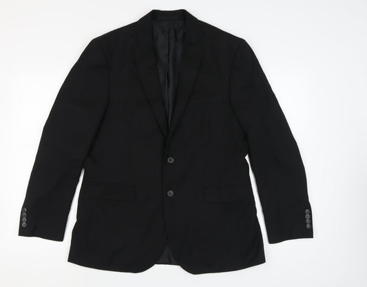 Moss Esq Black Men's Blazer Regular Fit Size 42R