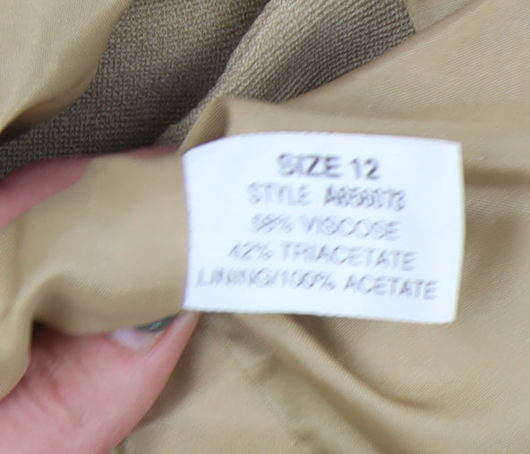 Brand and care label for Linea Women's Beige Long Blazer, size 12