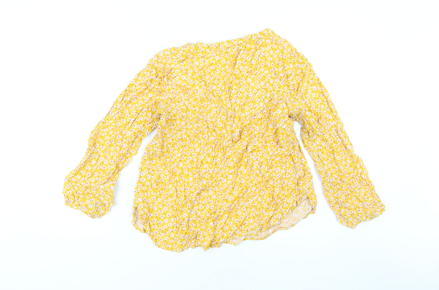 Old Navy Women's Yellow Floral Bohemian Blouse XL