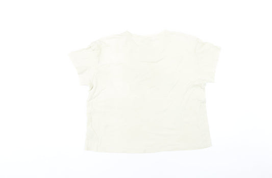 Womens UK Size XS Old Navy White Cotton Blend T-Shirt