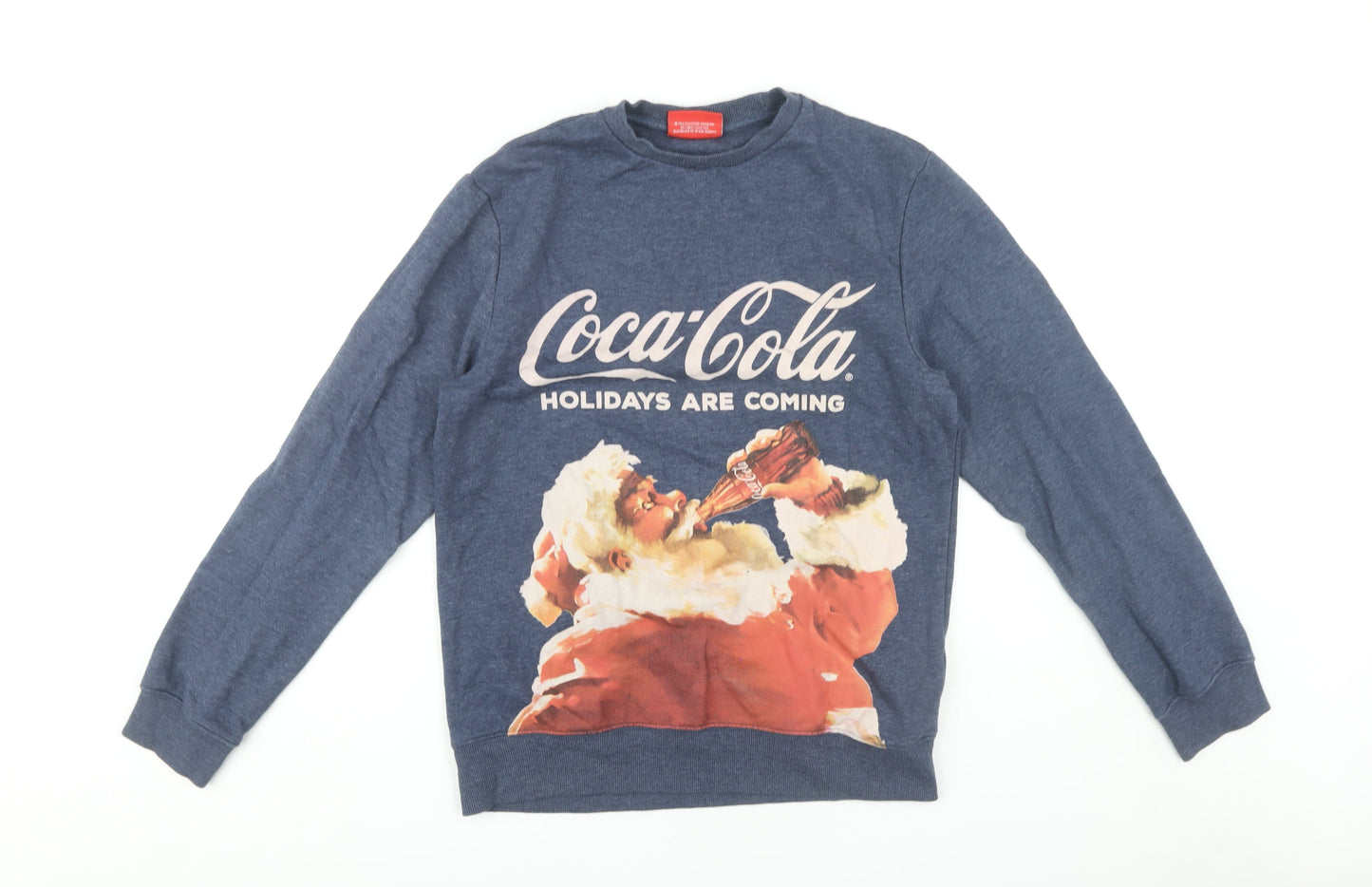 Coca-Cola Unisex Blue Pullover Christmas Sweatshirt S