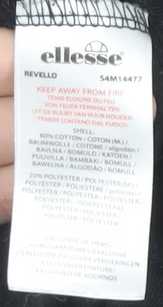 Brand and care label for Ellesse girls’ black hoodie 13-14 years logo pullover