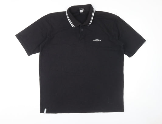Umbro Men's Black XL Polo Shirt with Logo