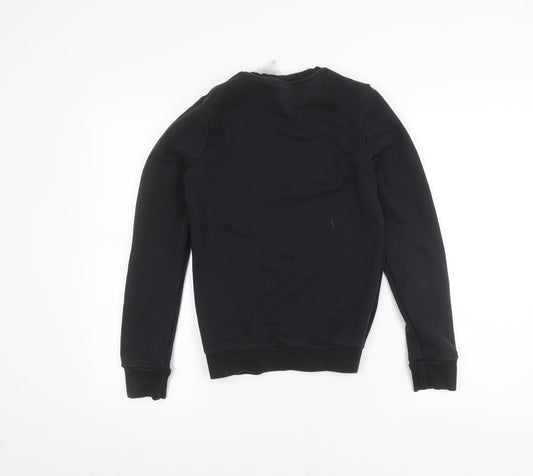 adidas Boys Black Sweatshirt, Logo, 13-14 Years, Graphic Print