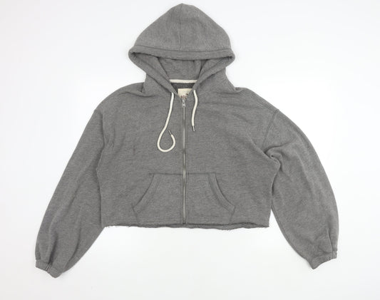 Hollister Women's Grey Cropped Jacket S