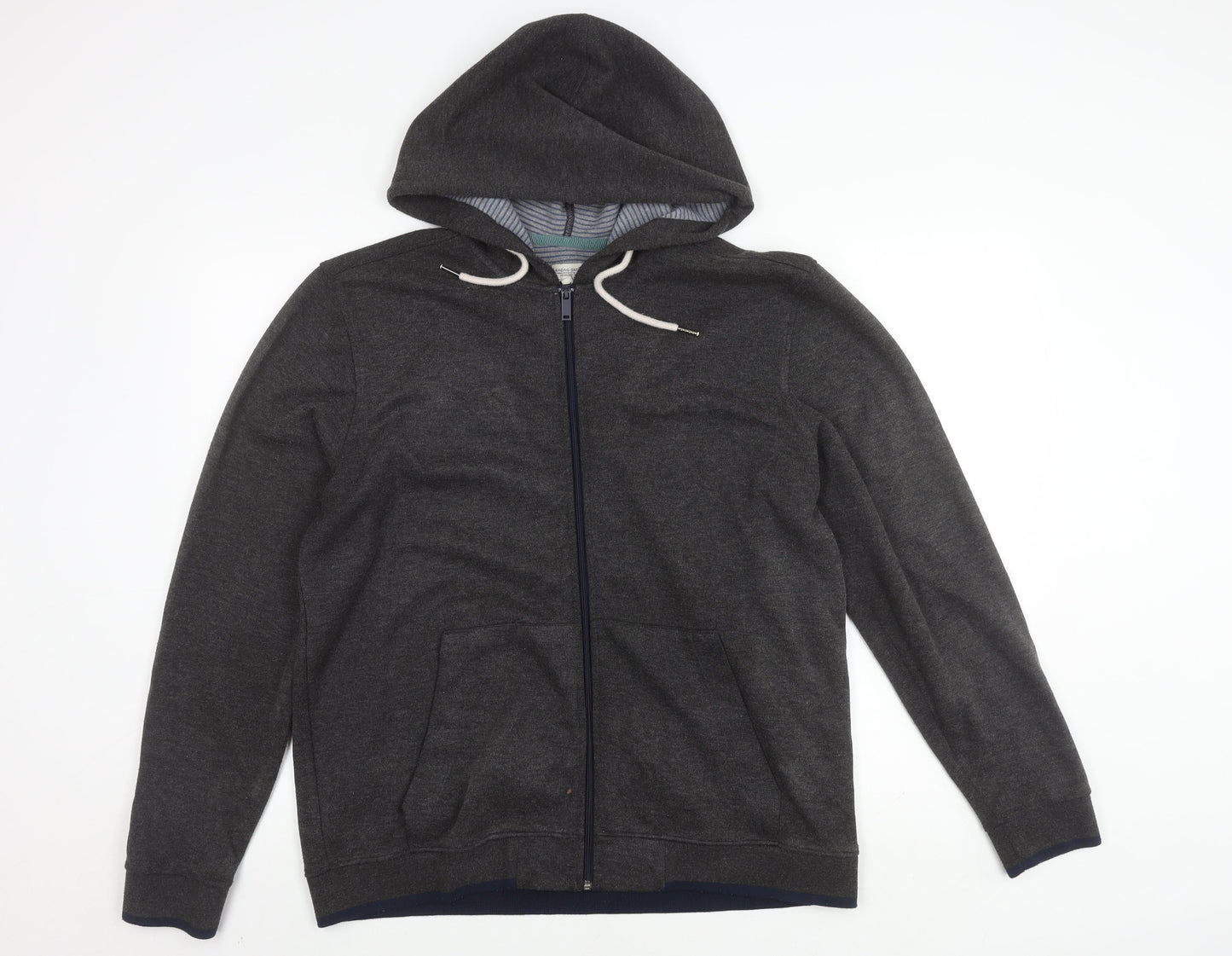 Racing Green Men's Grey Basic Jacket, L, Hooded Casual