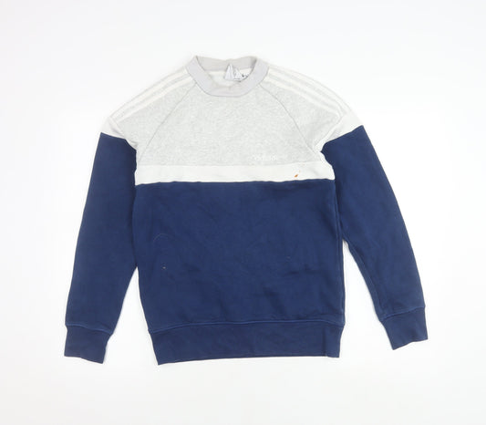 Additional front view of Adidas Men's Grey Blue Pullover Sweatshirt XS