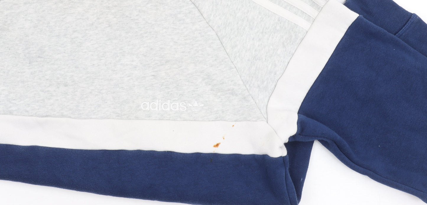 Adidas Men's Grey Blue Pullover Sweatshirt XS