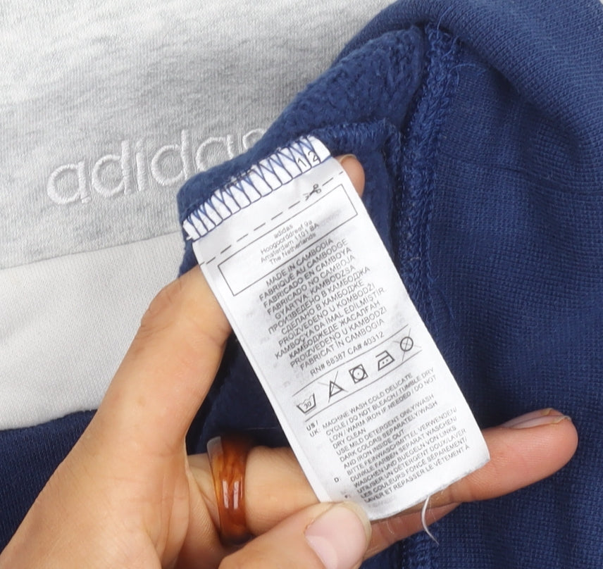 Adidas Men's Grey Blue Pullover Sweatshirt XS