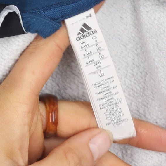Additional view of Adidas boys’ grey full zip hoodie 9-10 years