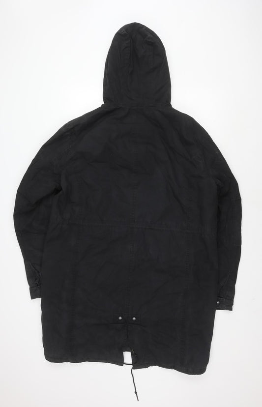 AllSaints Men's Black Parka Jacket, Size L