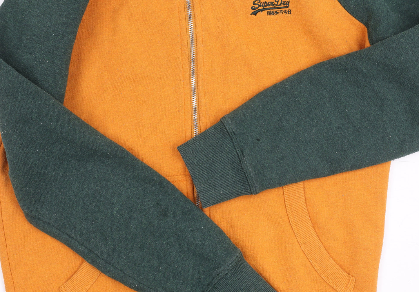 Superdry Men's Orange Green Hooded Jacket S
