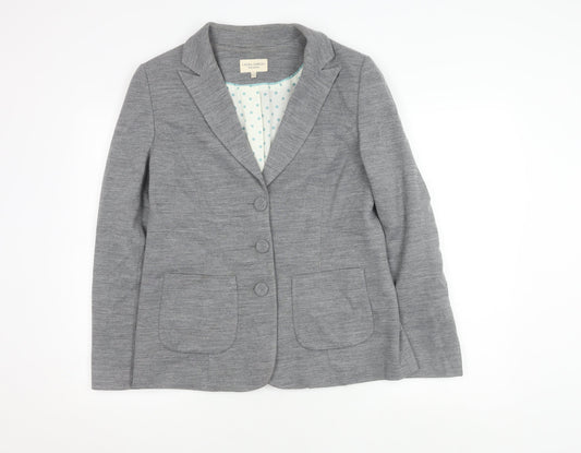 Laura Ashley Women’s Grey Blazer Size 14 Polka Dot Lined