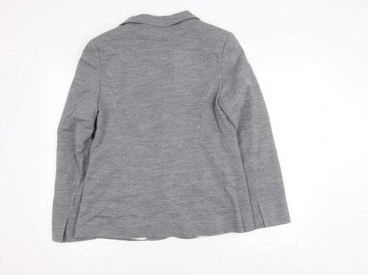 Laura Ashley Women’s Grey Blazer Size 14 Polka Dot Lined