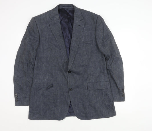 Jaeger Men's Blue Check Blazer 42R Formal Jacket
