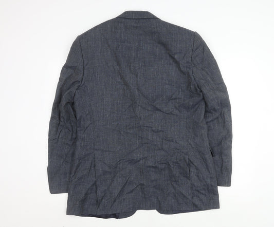 Jaeger Men's Blue Check Blazer 42R Formal Jacket