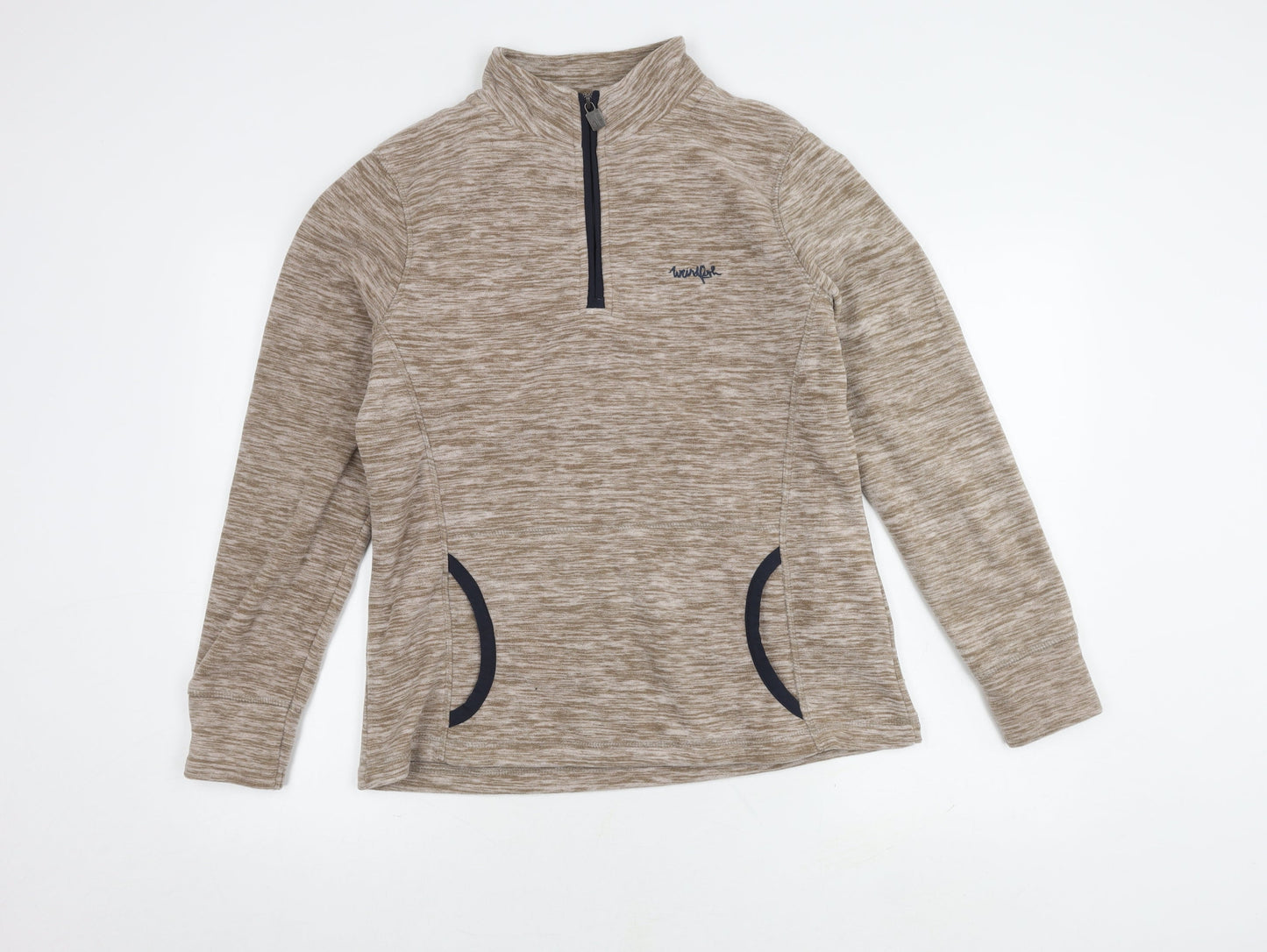 Weird Fish Women's Beige Zip Sweatshirt Size 12